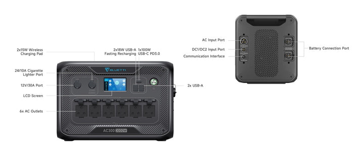 BLUETTI AC300+B300 3000W 3072Wh Home Power Station