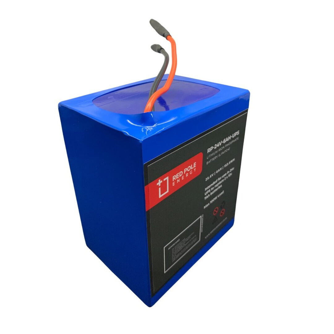 Red Pole Energy 24V 6Ah 154Wh UPS LiFePO4 Battery