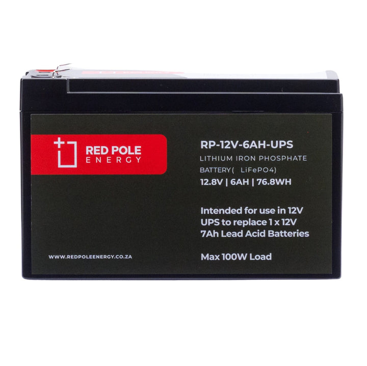 Red Pole Energy 12V 6Ah 77Wh UPS LiFeP04 Battery