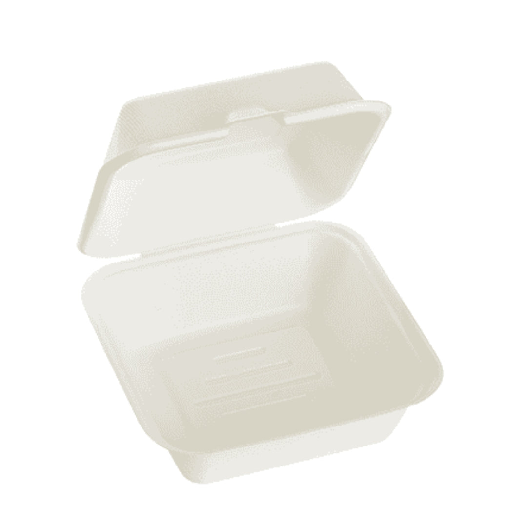 Green Home 800ml Single Compartment Sugarcane Burger Takeaway Box