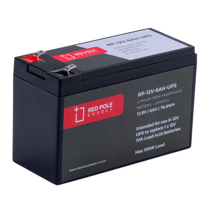 Red Pole Energy 12V 6Ah 77Wh UPS LiFeP04 Battery