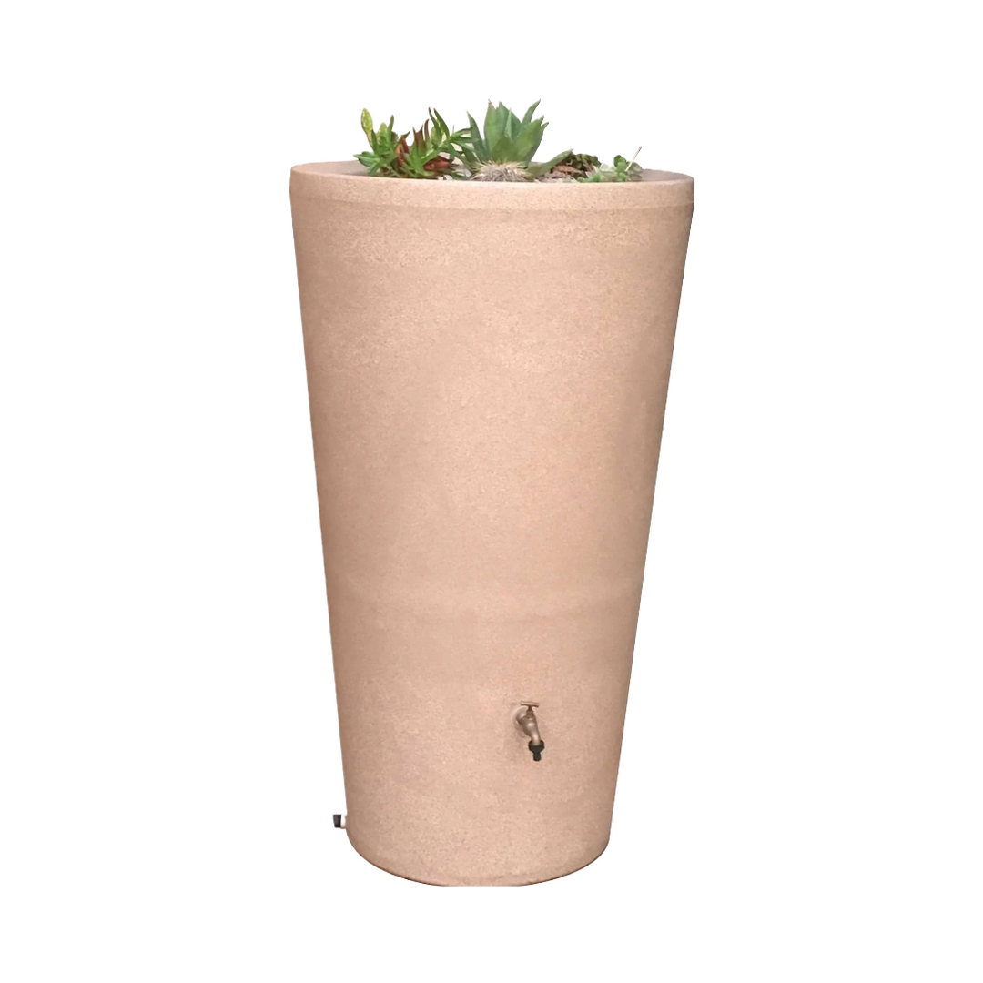 500 Litre  Rainwater Tank with Plant Bowl - Sandstone