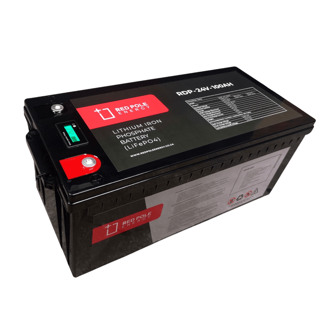 Red Pole Energy 24V 100Ah 2.56kWh LiFePO4 Battery