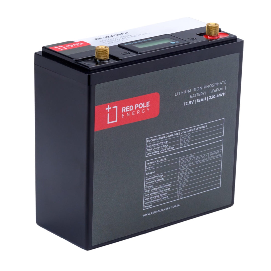 Red Pole Energy 12V 18Ah 230Wh LiFePO4 Battery