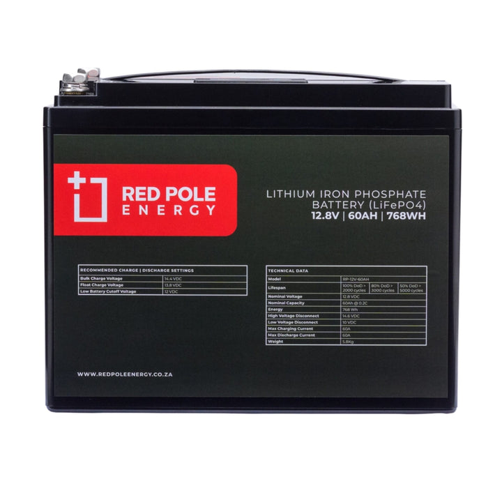 Red Pole Energy 12V 60Ah 768Wh LiFePO4 Battery