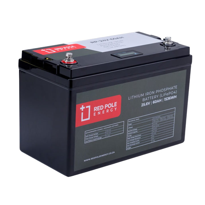 Red Pole Energy 24V 60Ah 1.53kWh LiFePO4 Battery