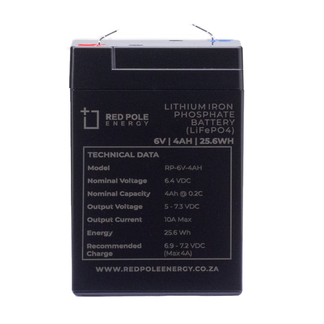 Red Pole Energy 6V 4Ah 26Wh Magneto Replacement LiFeP04 Battery