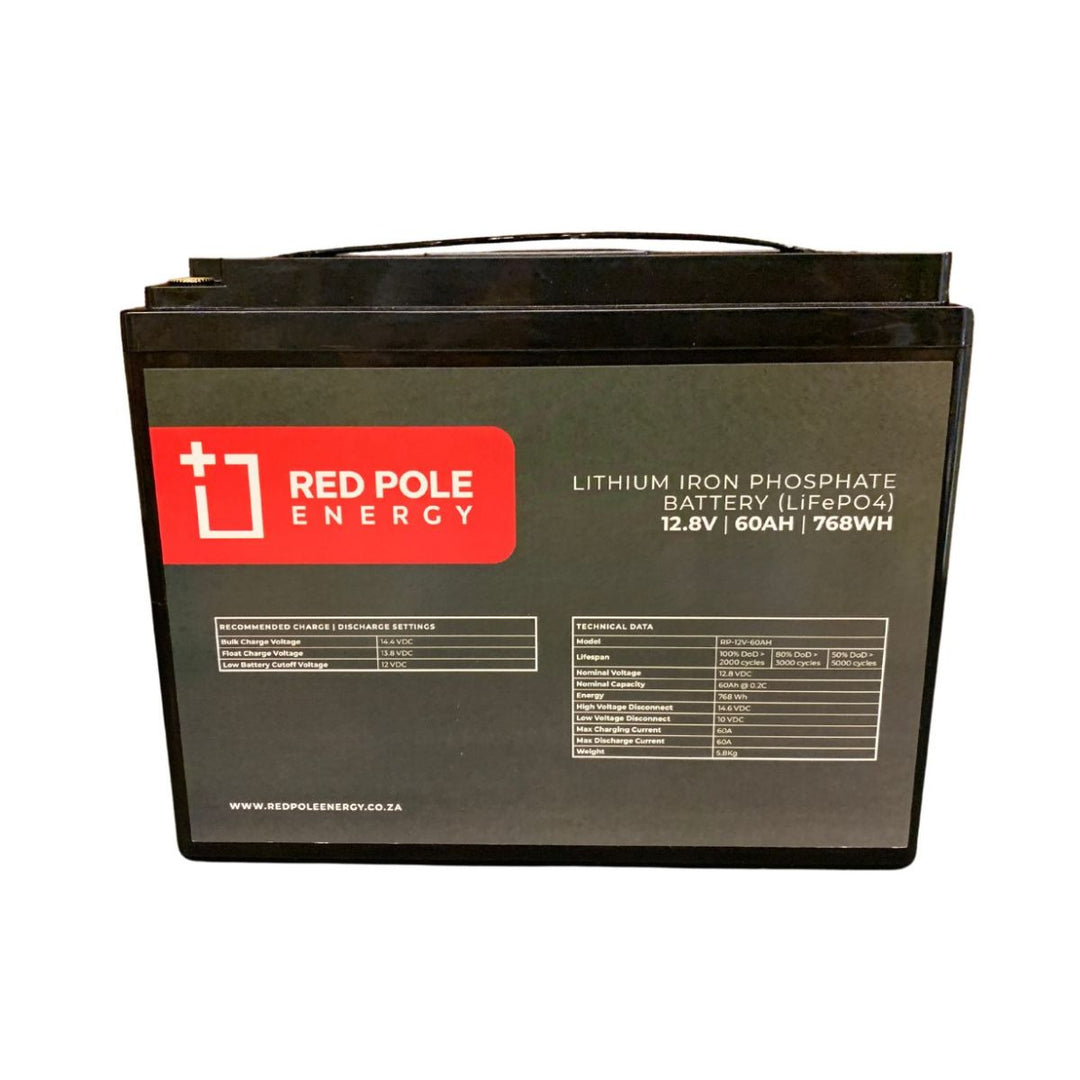 Red Pole Energy 12V 60Ah 768Wh LiFePO4 Battery