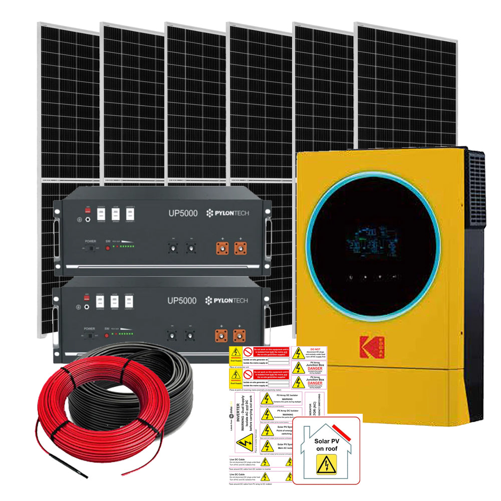 Kodak 5.6kW 9.6kWh Solar Backup Lithium Hybrid Kit