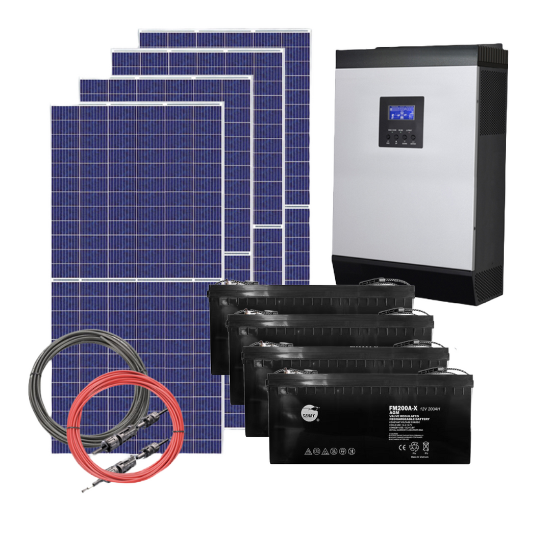 Mecer Axpert 5.0kW 4.8kWh AGM Hybrid Solar Kit